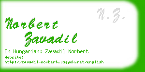 norbert zavadil business card